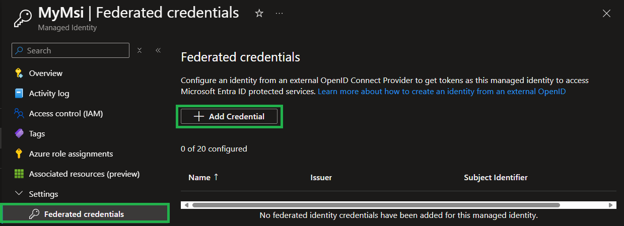 Init credential