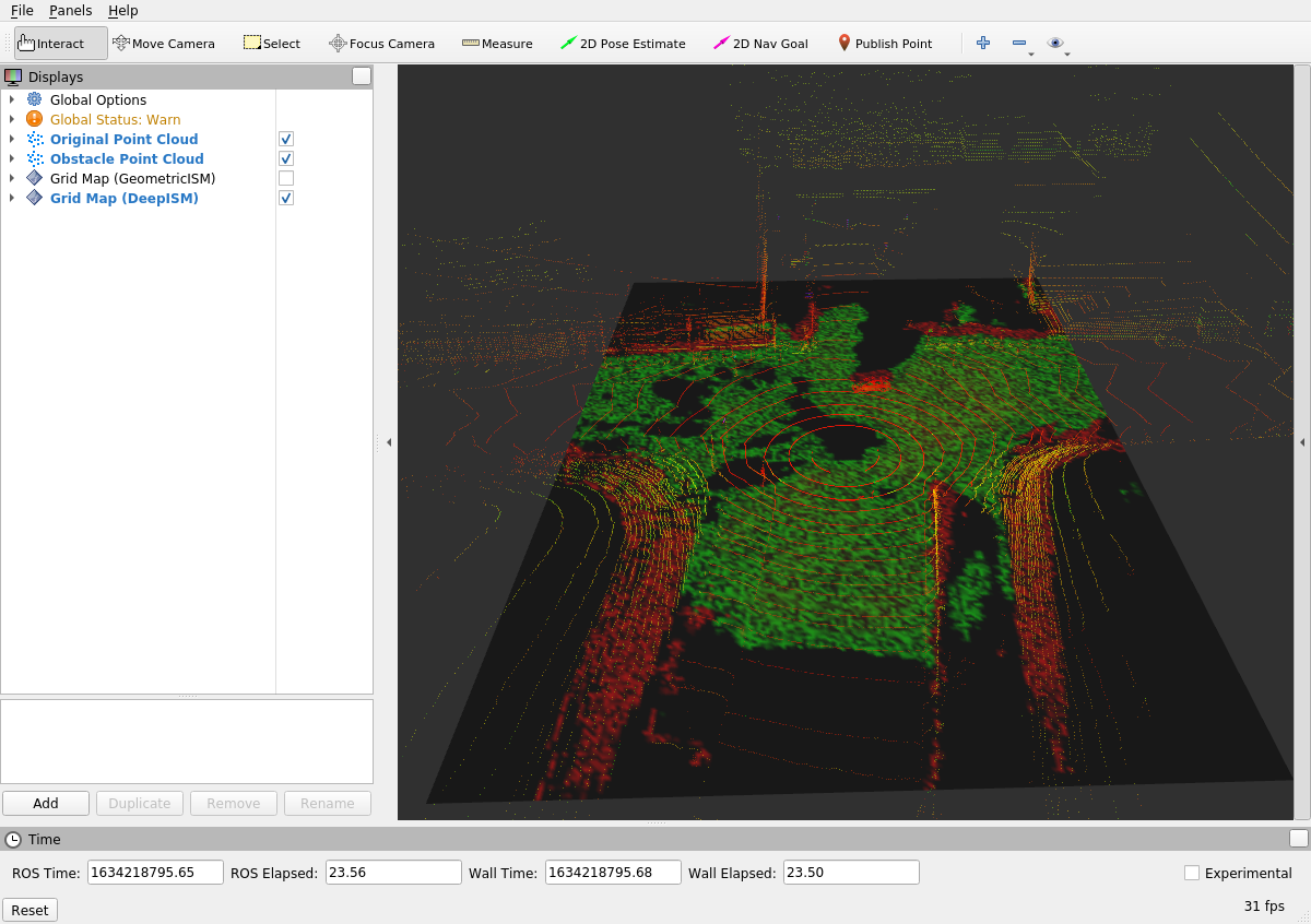 rviz showing erroneous grid map