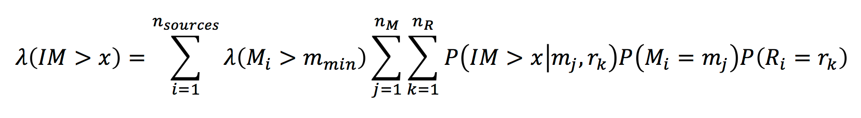 PSHA formulation of Baker (2013)